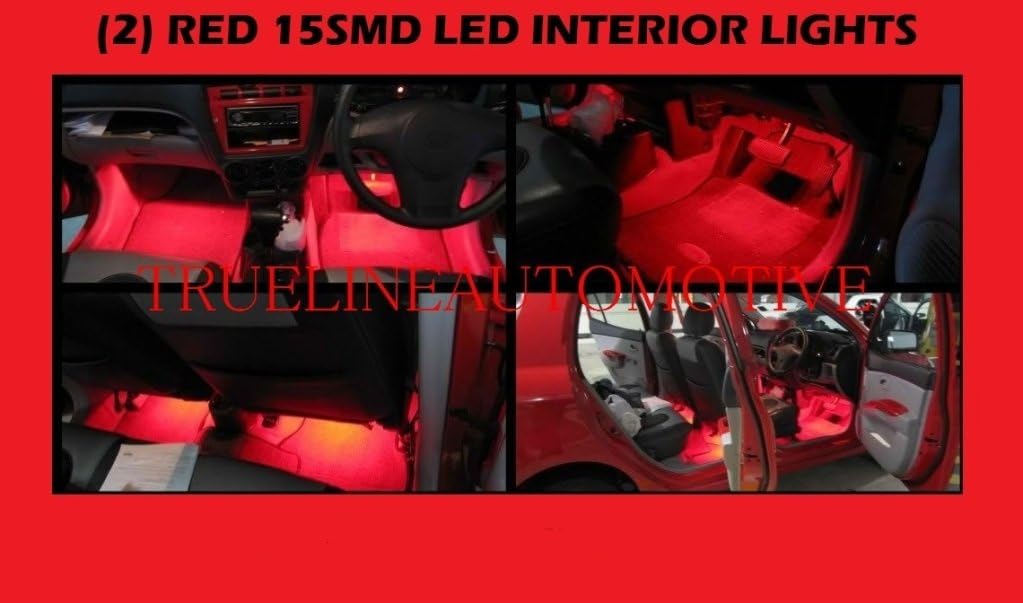 2000-2006 MERCEDES BENZ S430 S 430 (2) 12" Red Foot Well Under dash Floor Light Interior Strips 1210 15SMD 2001 2002 2003 2004 2005 00 01 02 03 04 05 06 MERCEDES-BENZ W220