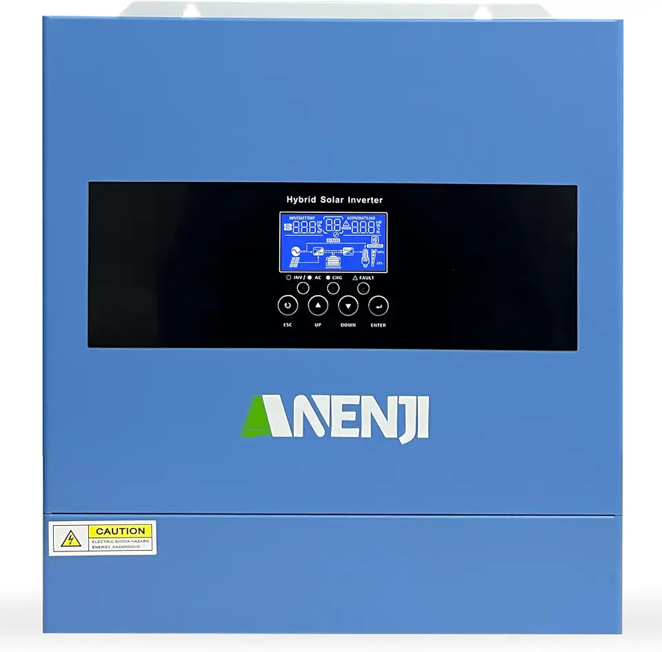 4200W Inversor híbrido, 24 Vcc a 230 Vca, 2 saídas CA, entrada fotovoltaica máxima 500 Vcc, inversor solar de onda senoidal pura MPPT 120A, adequado para baterias de chumbo-ácido e lítio