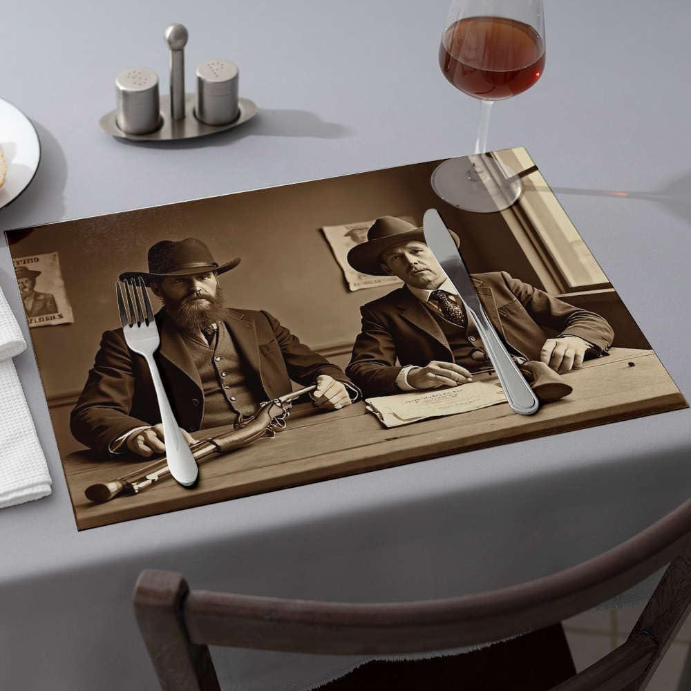 Napperon de table avec cowboy pour protéger des taches de gras