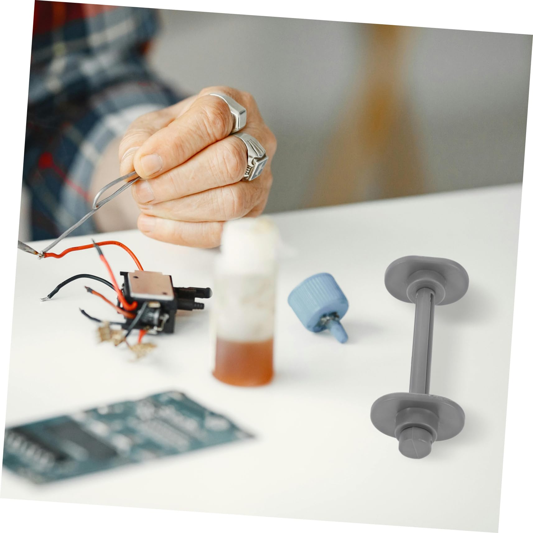Stantuffo Erogatore per Siringa Pasta Saldante in Plastica Resistente per Flusso di Saldatura 10cc Strumento per Elettronica Set da 4 Pezzi