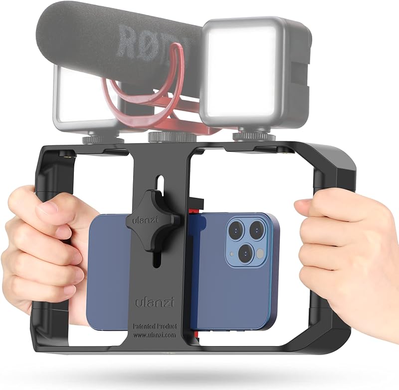 U Rig Pro Smartphone Video Rig, Filmmaking Vlogging Case Phone Video | Stabilizer Grip Tripod Mount for Videomaker Film-Maker Video-grapher with Cold Shoe Mount for iPhone Samsung and More