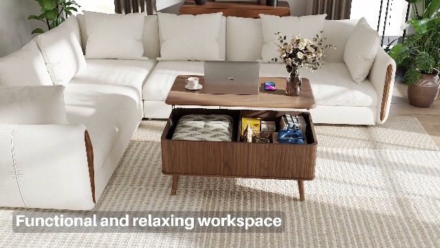 Amazon.com: JOINICE Lift Top Coffee Table with Storage, Mid