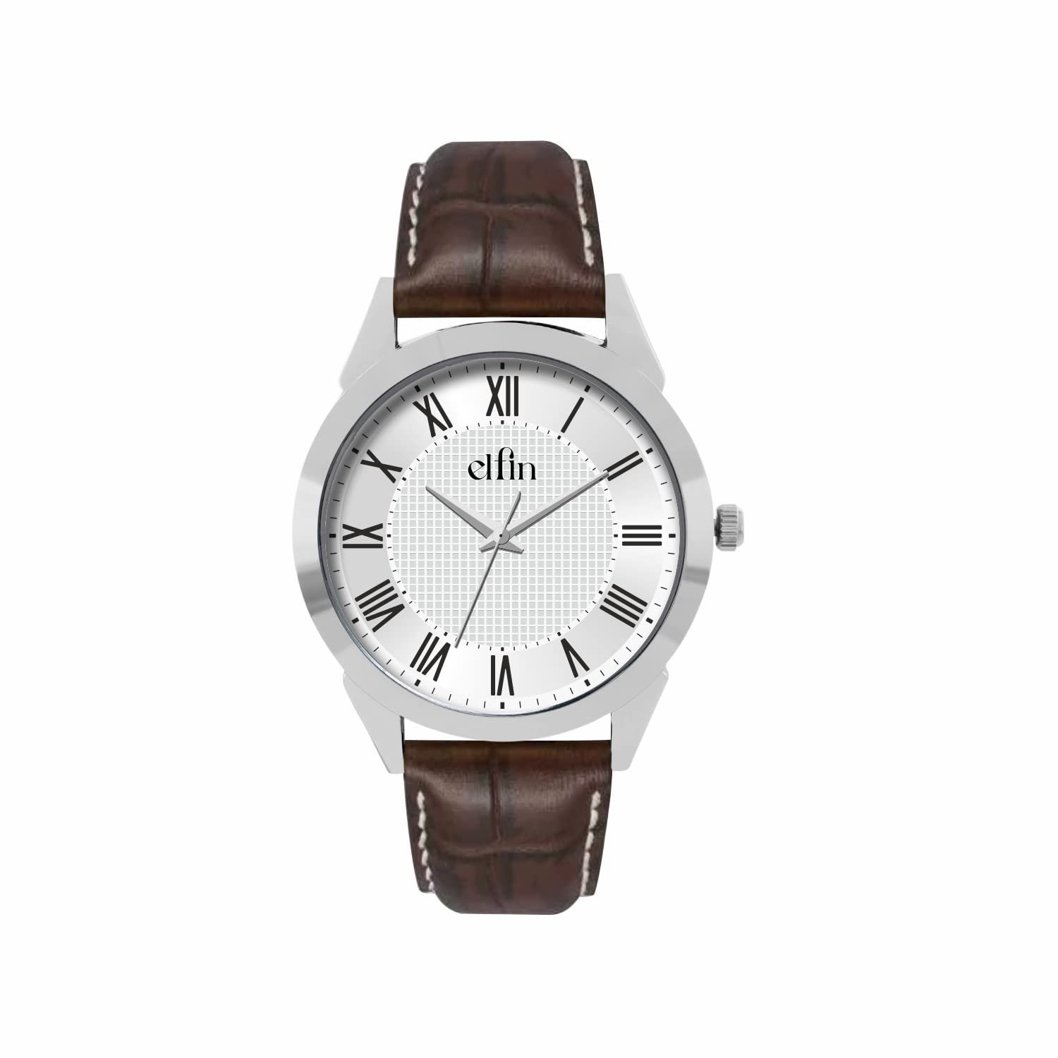 e ELFIN Mens Analog Formal Watch with Leather Strap White Color (B0CWH759MN) Amazon Price History, Amazon Price Tracker