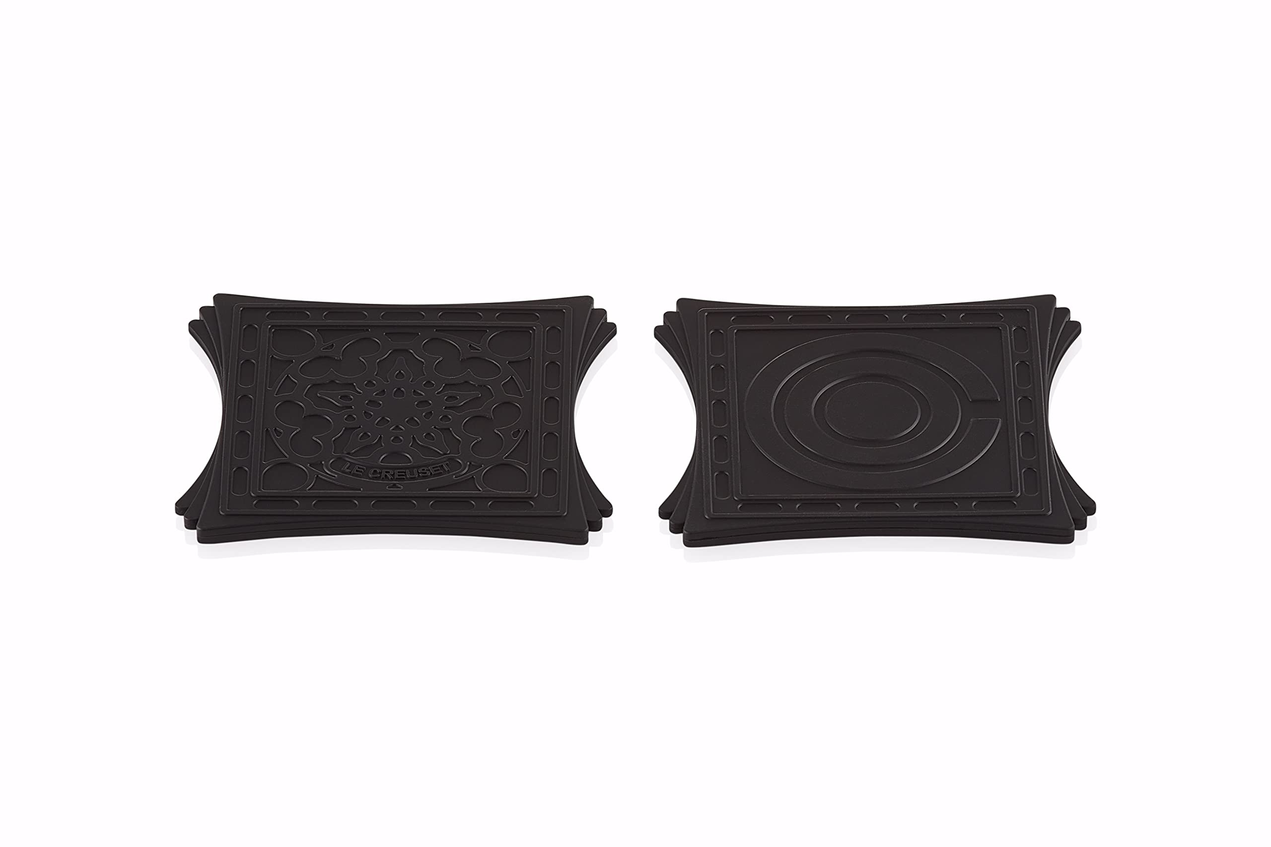 Le Creuset Magnetische Untersetzer, 2er Set, Silikon, 9.5 x 9.5 cm, Schwarz glänzend, 93009400140002