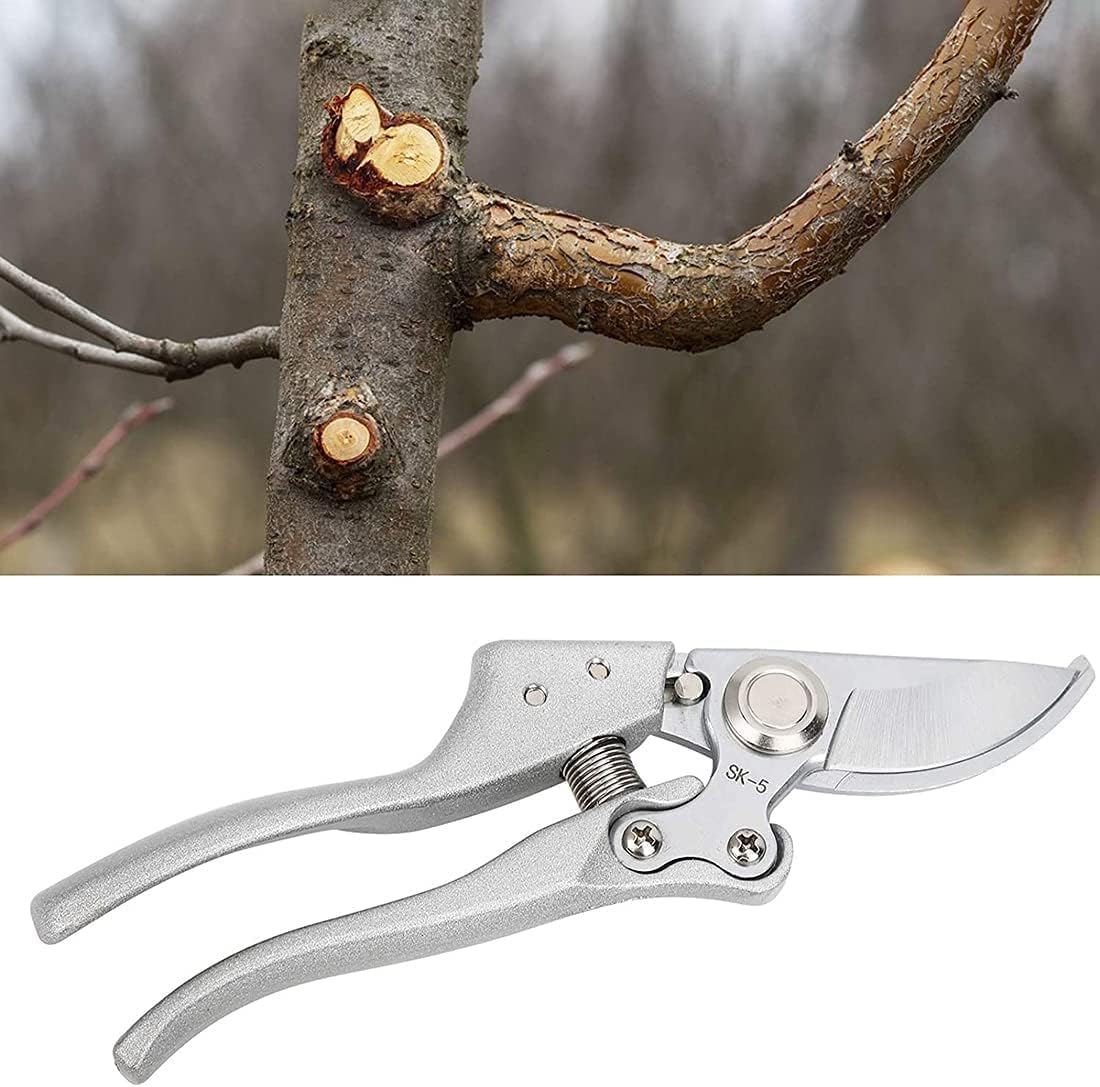 Hand Pruners,Garden Clip, Hand Pruner Garden Tree Trimmers Secateurs Professional Stainless Steel Pruning Scissors Gardening Hand Pruner with Sharp Blade for Trees Flowers Indoor P