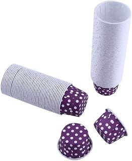 Vasos de papel para hornear magdalenas y pasteles, para fiestas, bodas, Navidad, 7 colores, 100 unidades morado