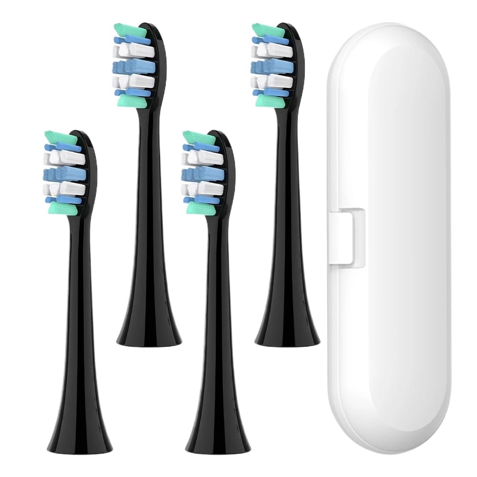 4 Testine E Custodia Da Viaggio, Compatibile Con Philips, 4100 2100 5900 | Per 1100 4300 5100 5300 6100 6500 7000 7300 7500 9000 9300 9500 9700 9750 9900 C1 C2 C3 D12(4xBlack-1xWhite)