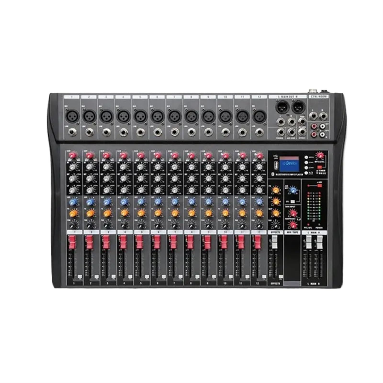48V 6/8/12 kanałów profesjonalne studio mikser au-dio USB DJ konsola miksująca dźwięk moce Phantom wzmacniacz monitora profesjonalnych DJ-ów(12 Channels)