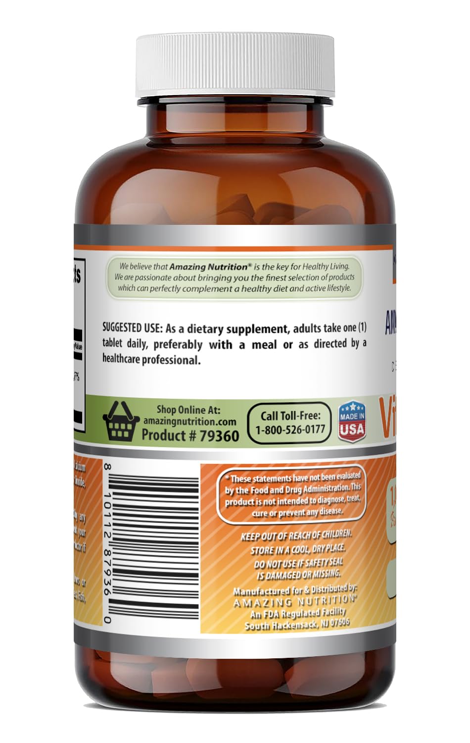Amazing Formulas Vitamin B12 (Cyanocobalamin) 1000 Mcg per Serving | 150 Tablets Supplement | Gluten-Free | Made in USA — Amazon image 4