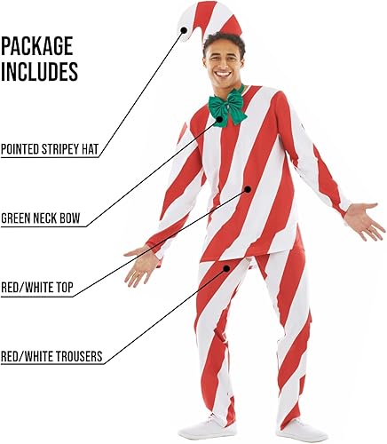 Miniatura 3 de fun shack Disfraz de bastón de caramelo para adulto, traje de bastón de caramelo, disfraz de caramelo para hombres adultos, disfraz de bastón de