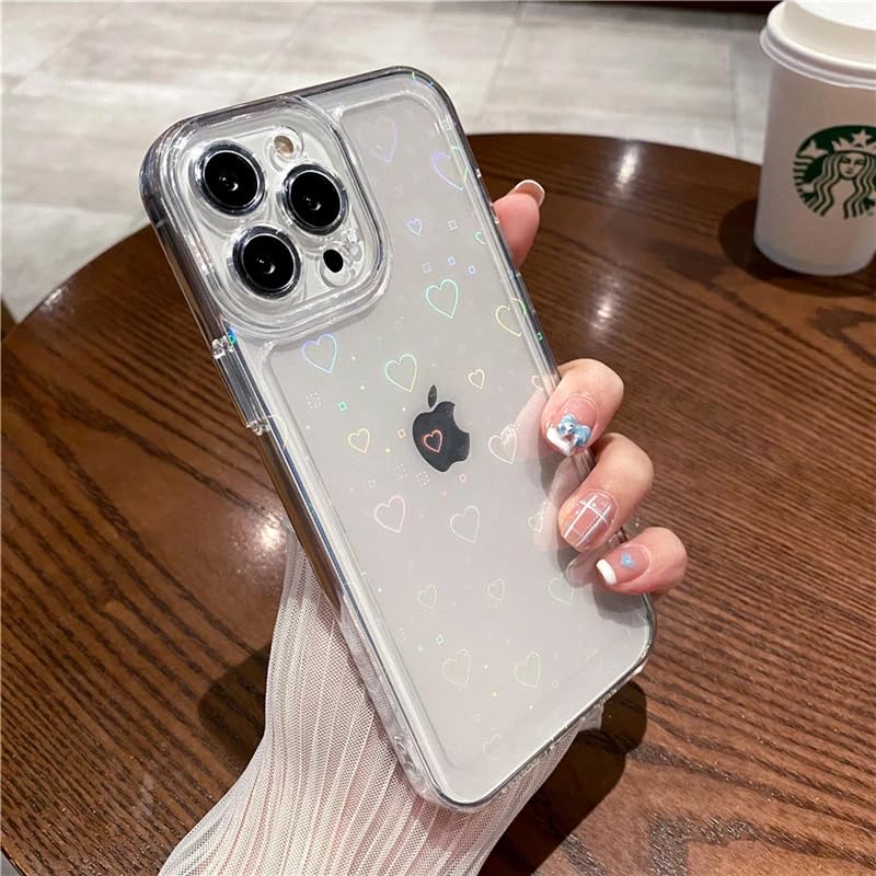 LuxuryKase LK121 3D Laser Glitter Love Heart Transparent Case for iPhone 12 Pro Max (TPU | Clear) (B0CXXZRB3G) Amazon Price History, Amazon Price Tracker