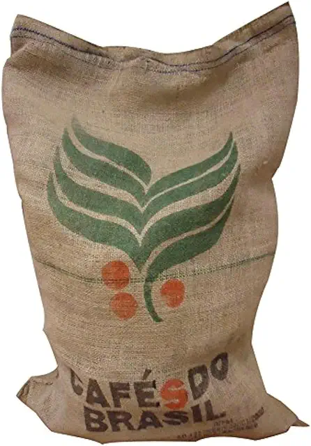 Sac Café en Toile de Jute Brésil Réutilisable 70x90cm - Décoration Vintage