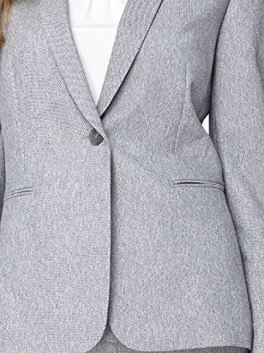 Tahari By Arthur S. Levine Notch Collar Twill Pantsuit (Petite) Heather Grey (10P) #TOP2