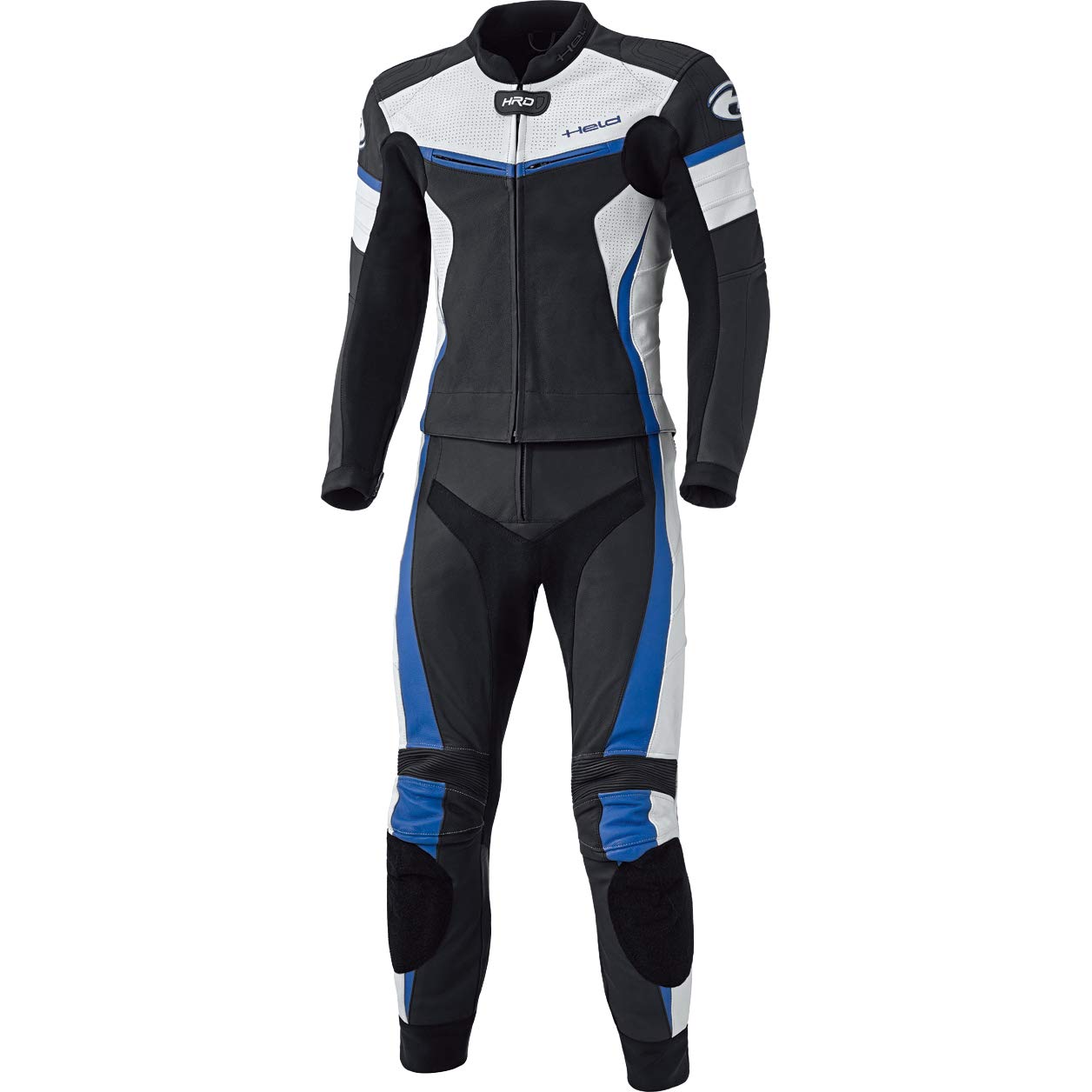 Held Spire Traje de piel de dos piezas, hombre mujer, negro / azul