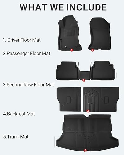 Miniatura 8 de Ecarzo Alfombrillas compatibles con Crosstrek XV e Impreza Hatchback 2017-2023 2024, juego completo de accesorios para todo tipo de clima, protector