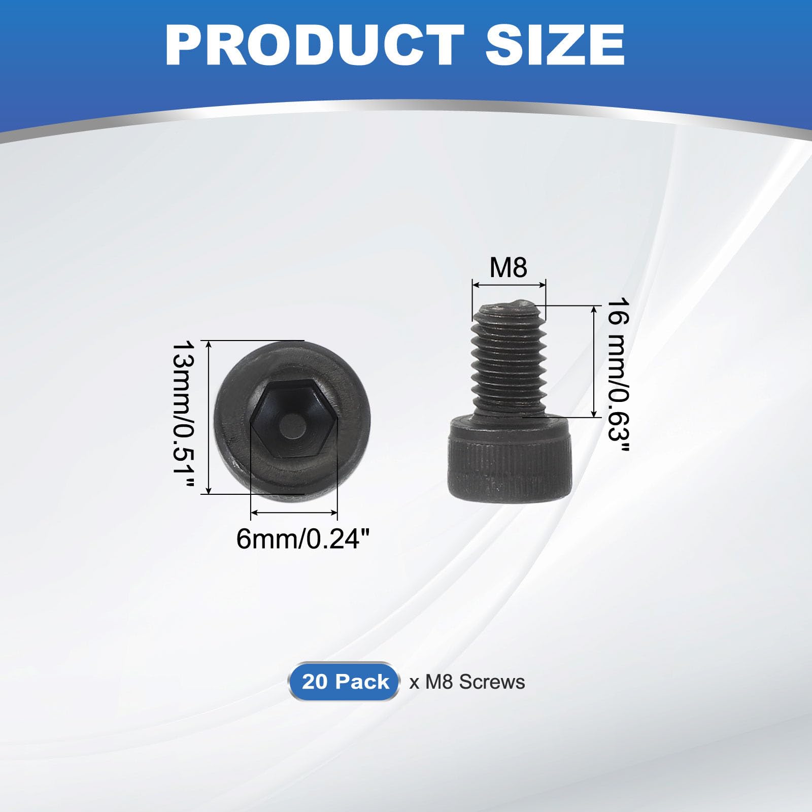 PATIKIL M8 x 16mm Hex Socket Head Screws Cap Bolt - Image 2