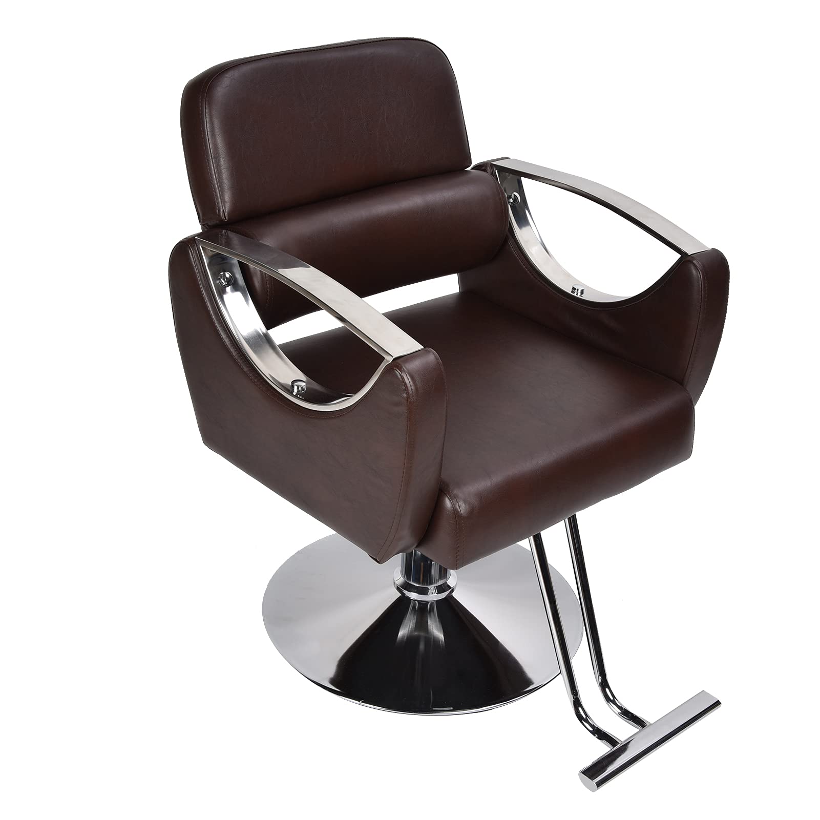 Ejoyous Retro-Friseurstuhl, PU-Leder, Friseurstuhl, Höhenverstellbar, um 360 Grad Drehbar, Hydraulische Pumpe, 300 Kg Kapazität, für Schönheitssalon-Friseursalon-Styling