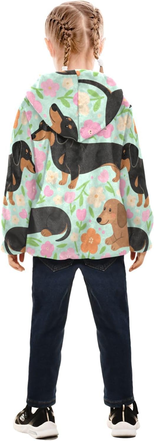GuoChe Dogs and Flower Baby Boy Fleece Jacket Hoodies