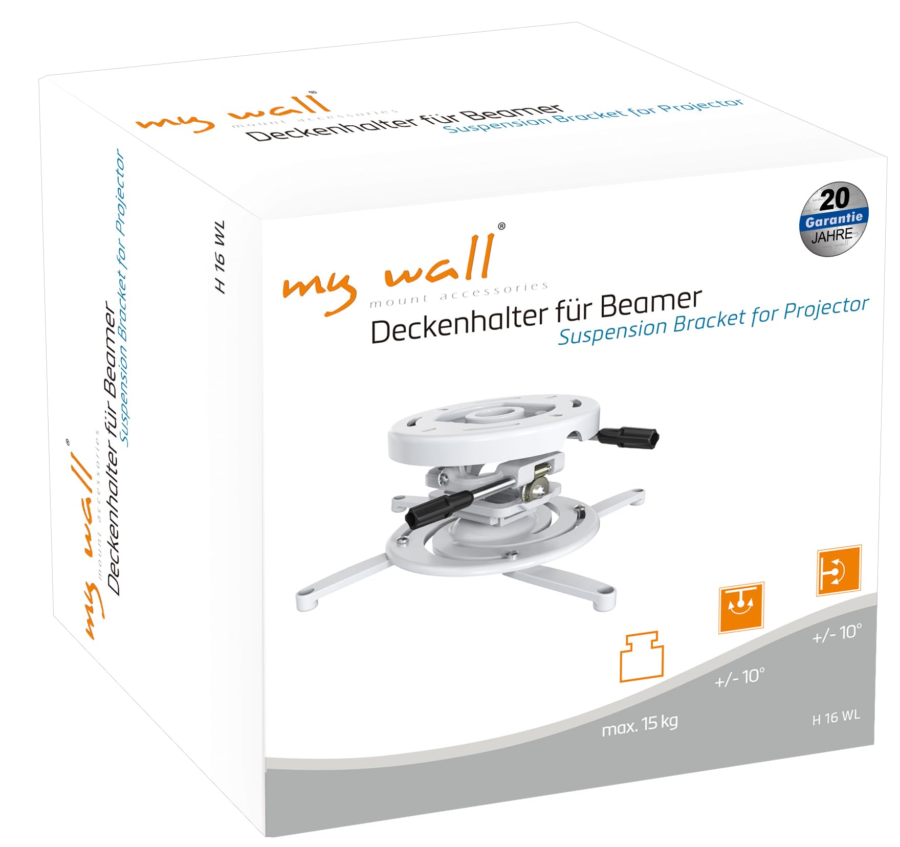 My wall H16WL Beamer-Deckenhalterung Deckenhalter Weiß