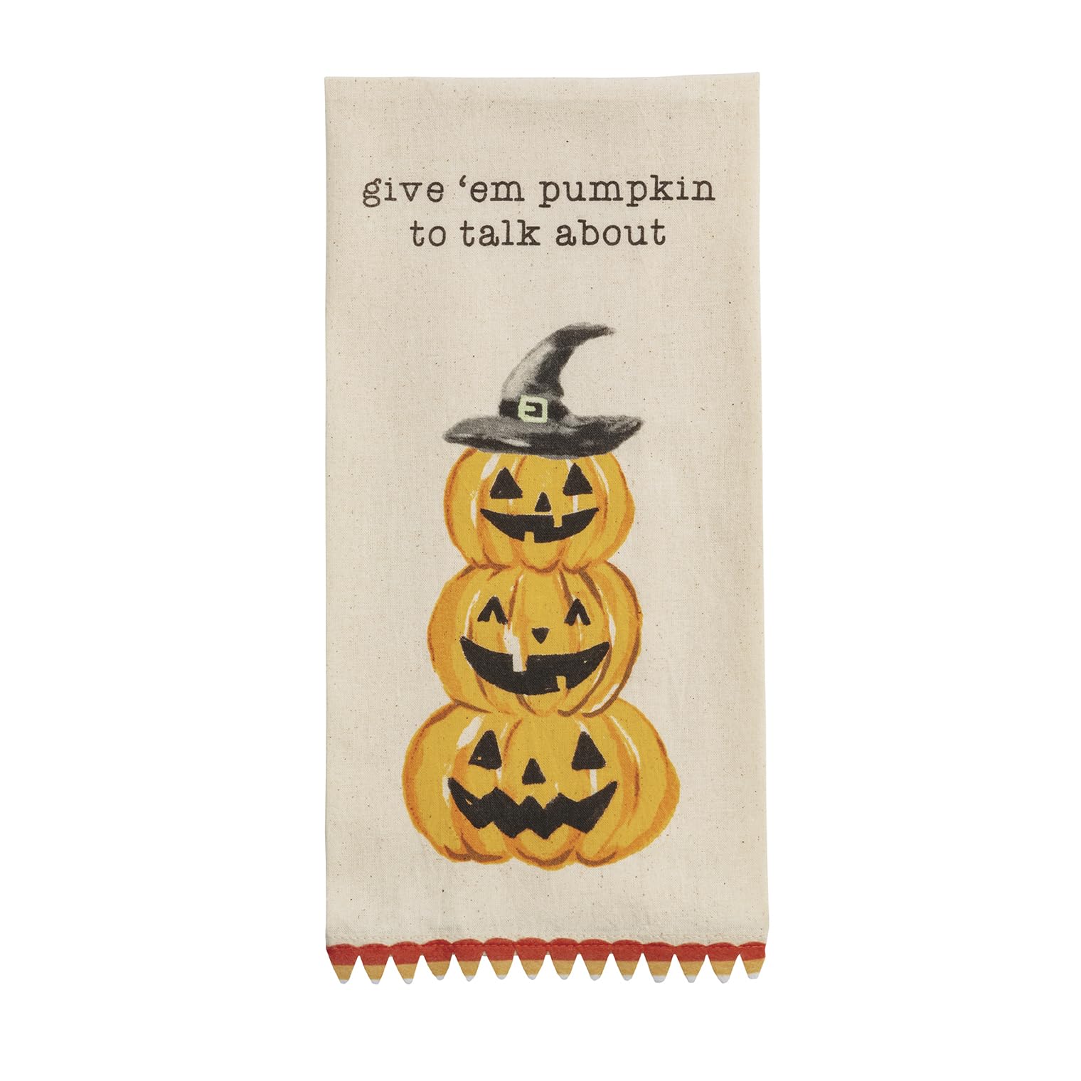 Serviette imprimée citrouille Mud Pie pour table d'Halloween