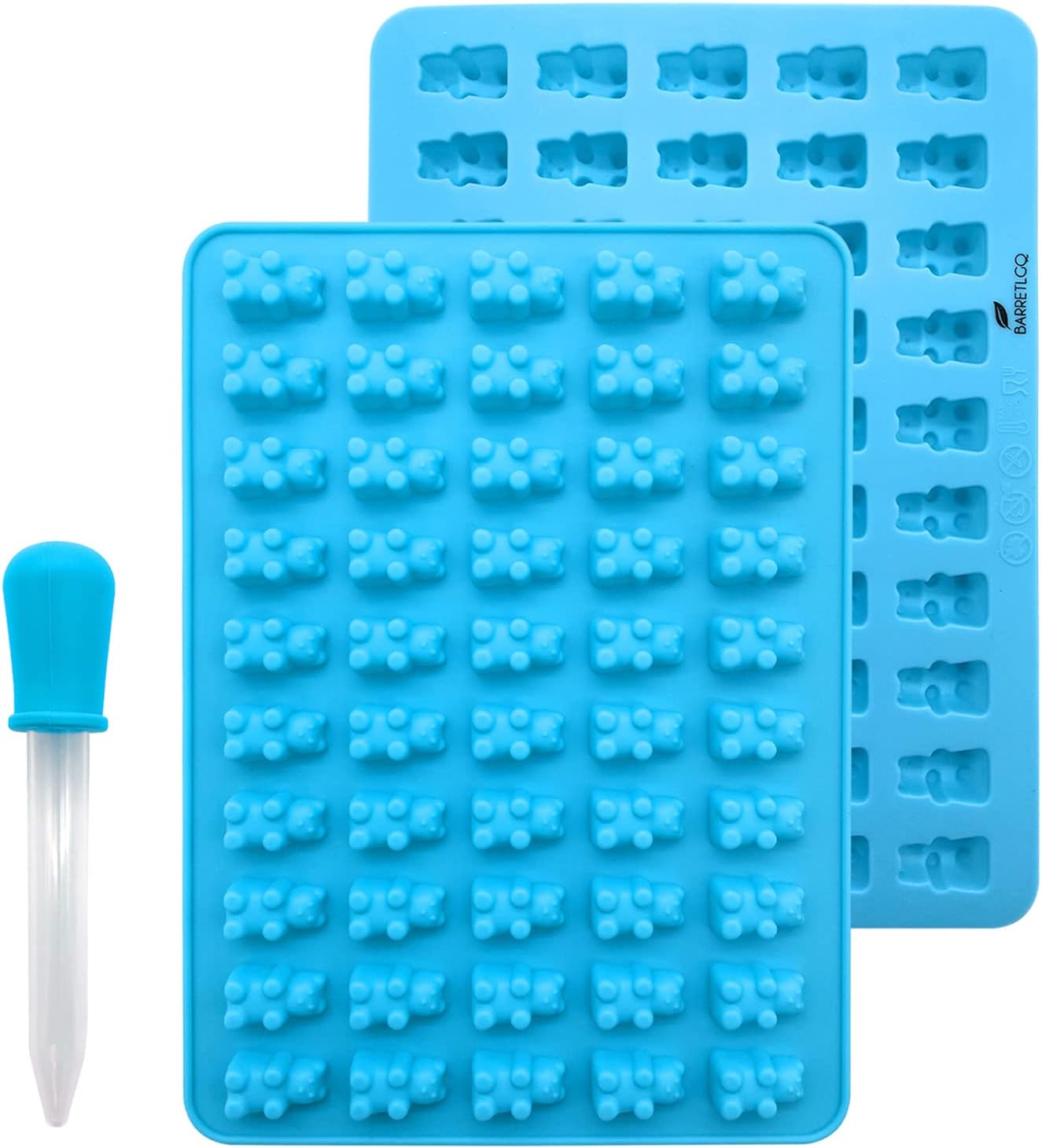 2 Pack 50 Cavity Silicone Gummy Bear Candy Chocolate Mold With a Dropper Making Bear Candy For Your Kids by BARRETLGQ