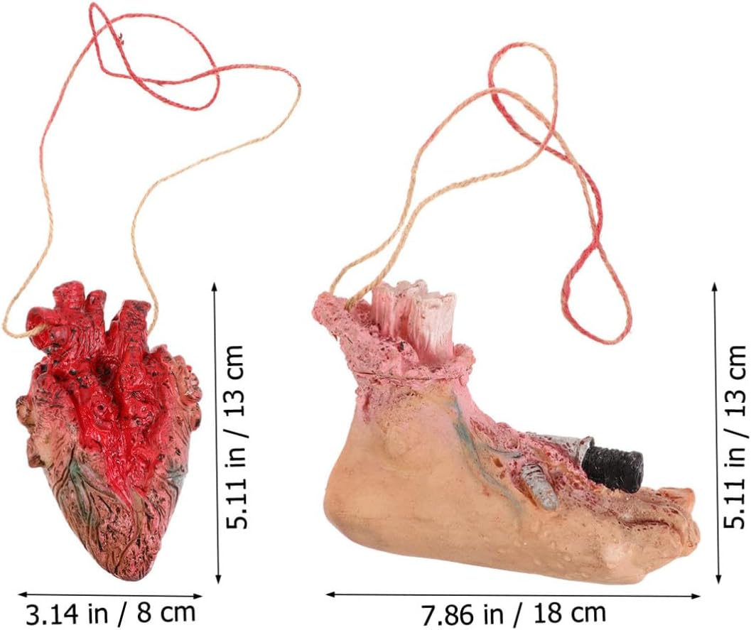 2pcs Halloween Simulated Human Organ Pendant Latex Prank Props image 2
