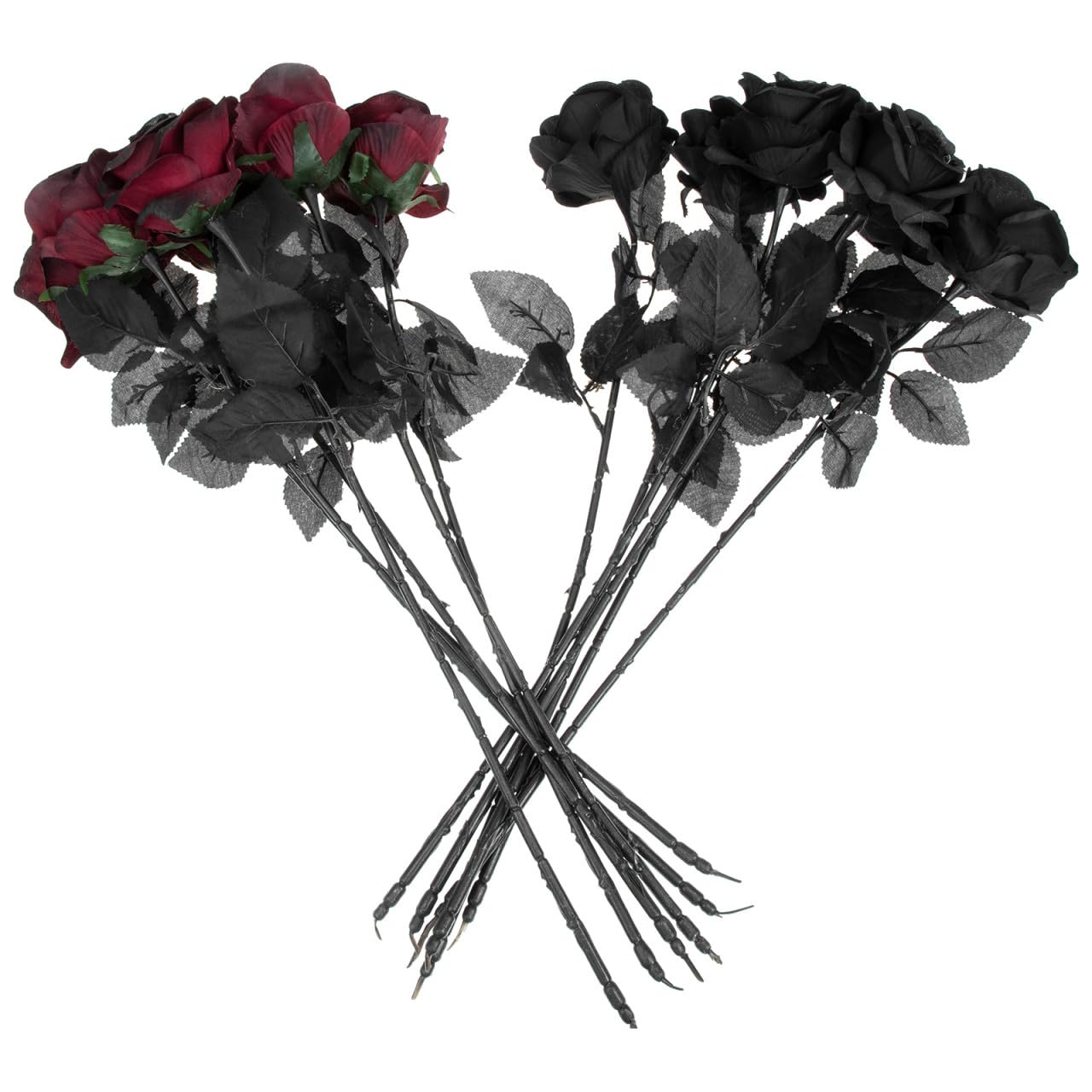 Roses artificielles noires au modèle réaliste pour décoration de mariage chic
