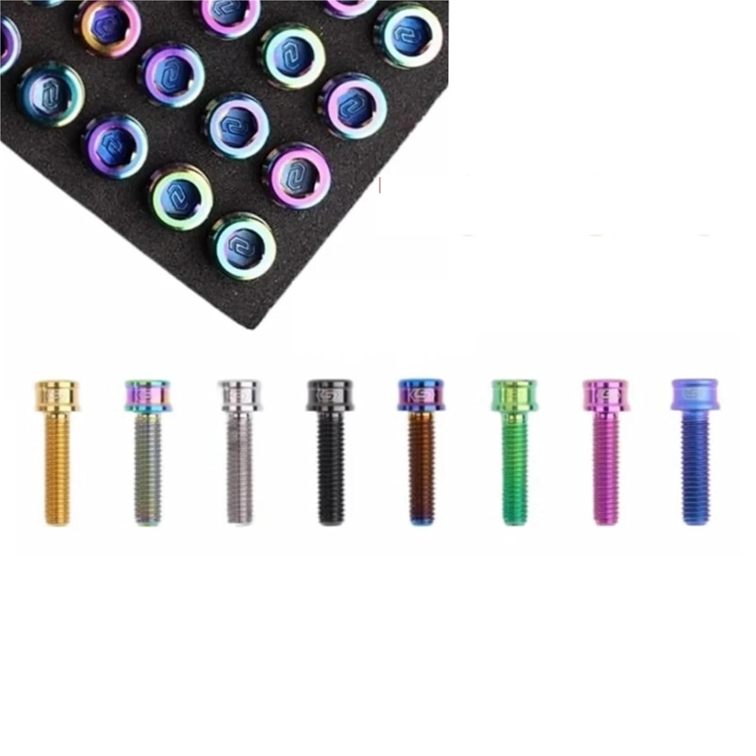 Zkensh-Bolts M5 0.8 X 10 12 14 16 18 20 25 30 35 Mm GR5 Titanium Alloy Cup Head Hex Allen Bolts Bicyle Motocycle 1pc， Widely Used(M5 Candy,M5x30mm 1 pc)