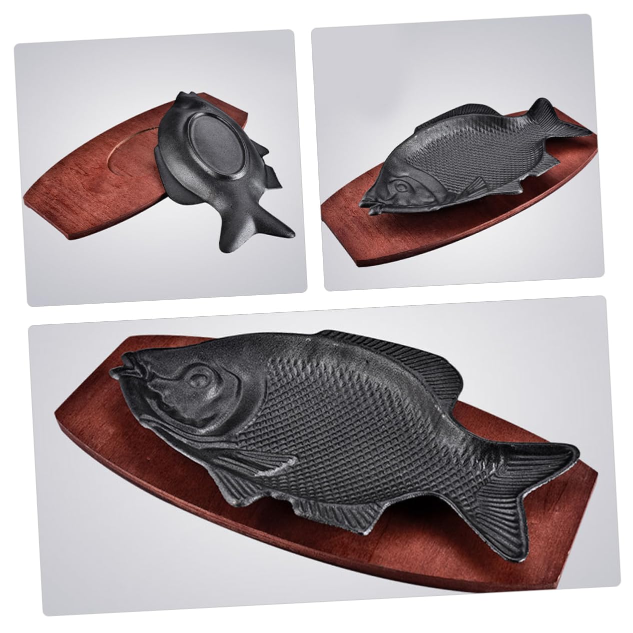 Alipis Plato De Pescado Parrilla De Hierro Bandeja para Cocinar Pescado para Barbacoas Familiares Plato Decorativo para Servir Comida
