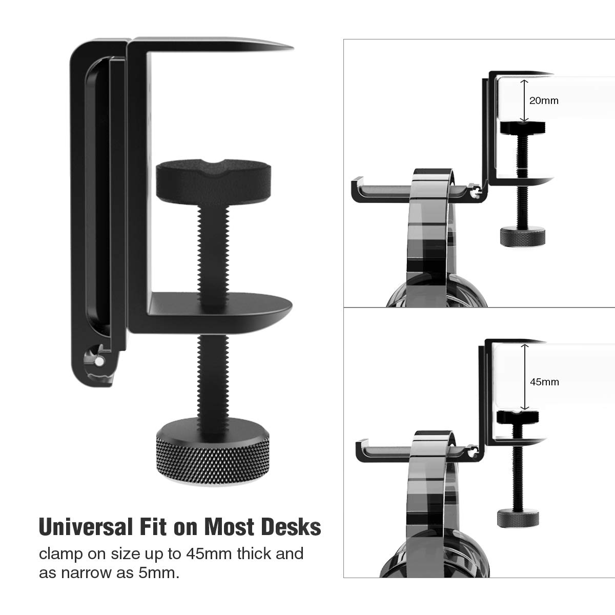 APPHOME [Upgrade] Foldable Headphone Stand Hanger Holder Aluminum