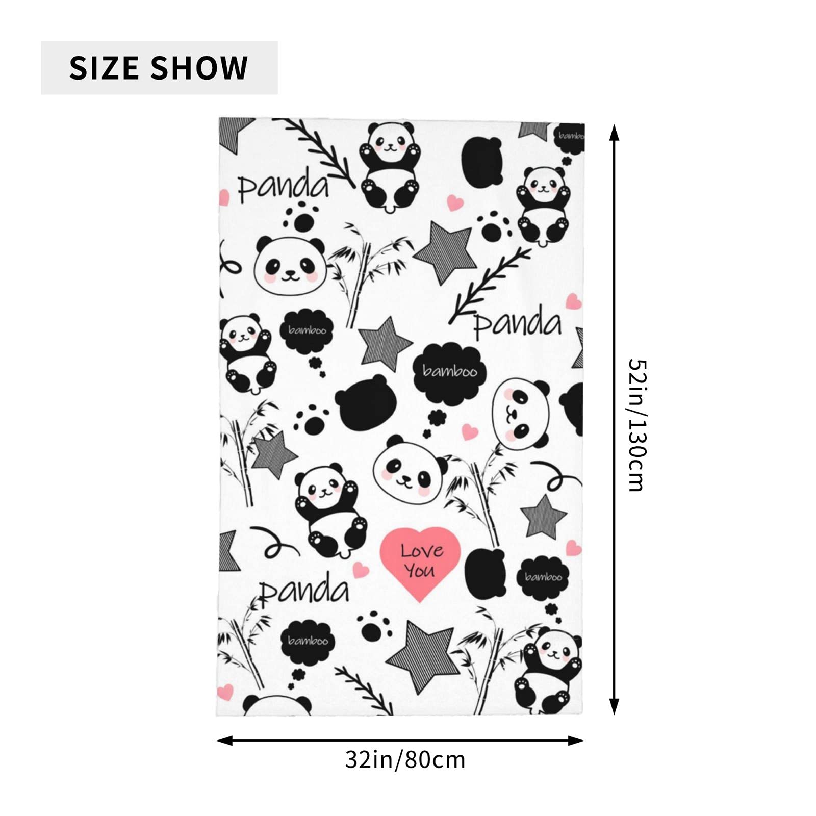 Cute Panda Microfiber Beach Towel - 52x32 Inches, Super Absorbent, Quick Dry, For Pool, Beach, Travel, Gym - View #9