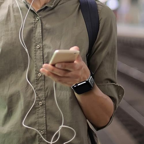 Vista 33 de Nereides Correa deportiva de nailon resistente con diseño de bucle tejido compatible con correa de Apple Watch, para iWatch de 1.65, 1.73, 1.77