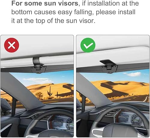 Vista 6 de Veharvim Extensor de visera solar para automóviles, extensor de visera de automóvil polarizado UV400, extensión de visera ajustable, visera solar
