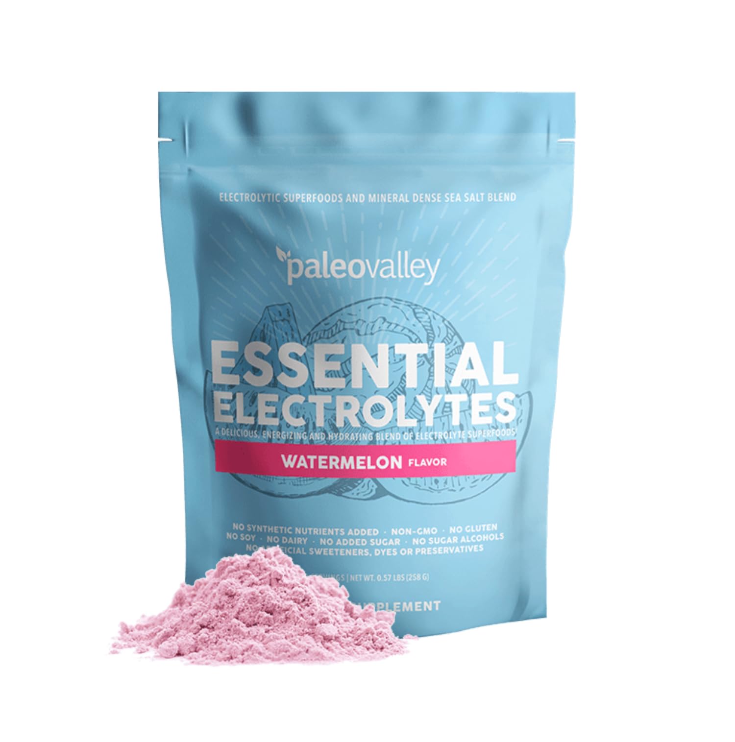 Paleovalley - "Essential Electrolyte Powder Full Spectrum Watermelon Electrolyte Powder for Hydration, Energy
