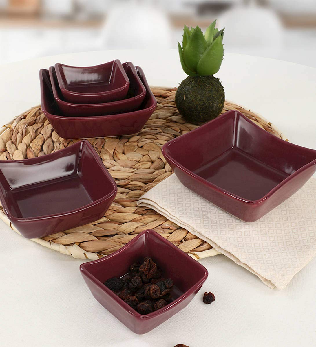 Keramika Mürdüm Sandal Çerezlik/Sosluk 8/10/12 Cm 6 Adet