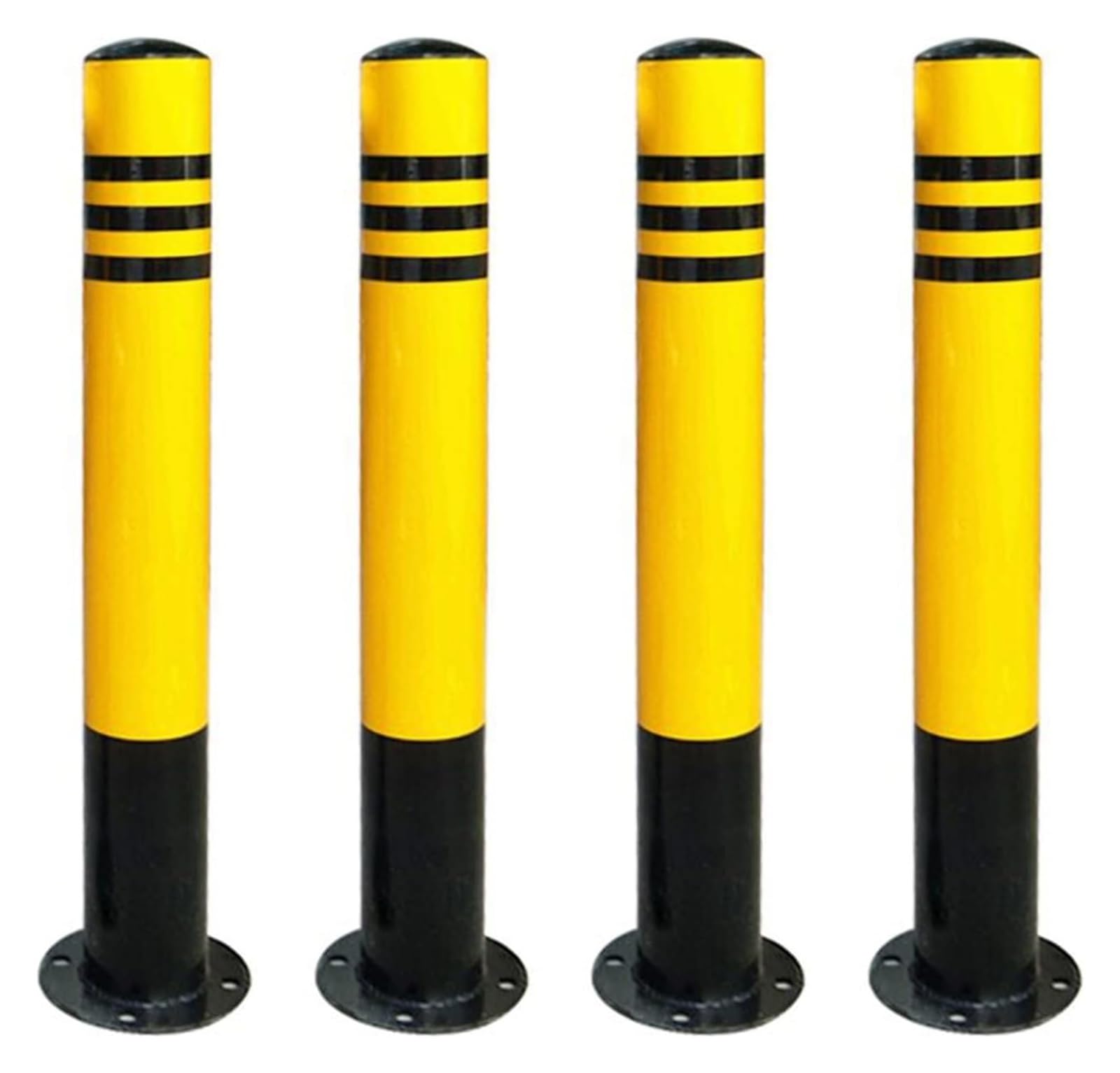 YNBSHGAA Reflective Steel Bollards for Parking and Driveway Safety, Traffic Delineation and Blockage Prevention,4 Pack-60cm/23in