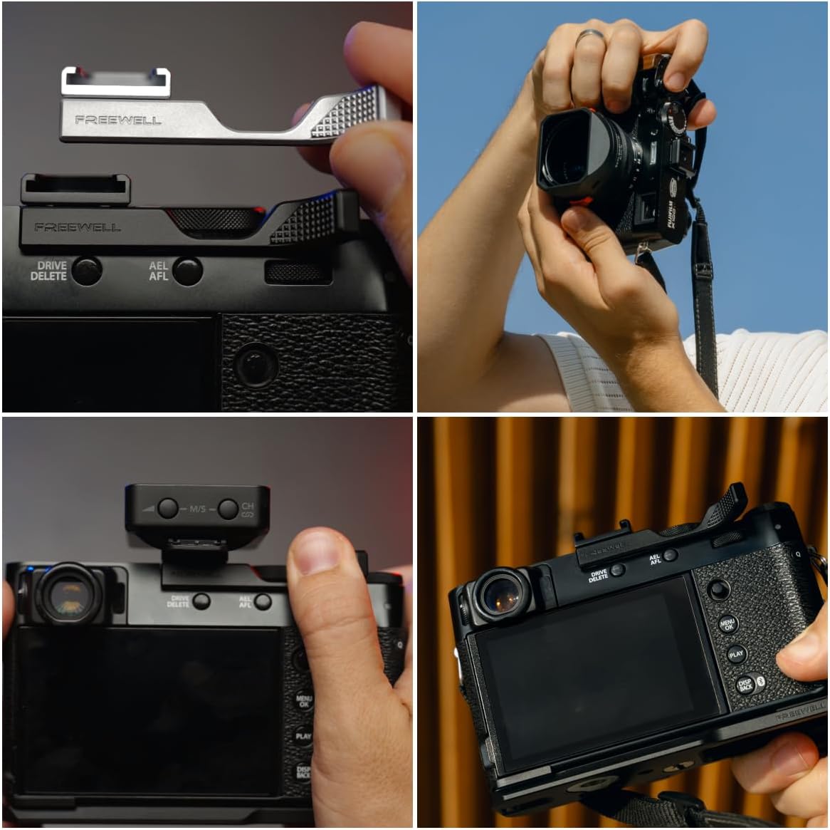 Freewell Thumb Grip for Fuji X100VI with Cold Shoe Mount (Black) - Image 6