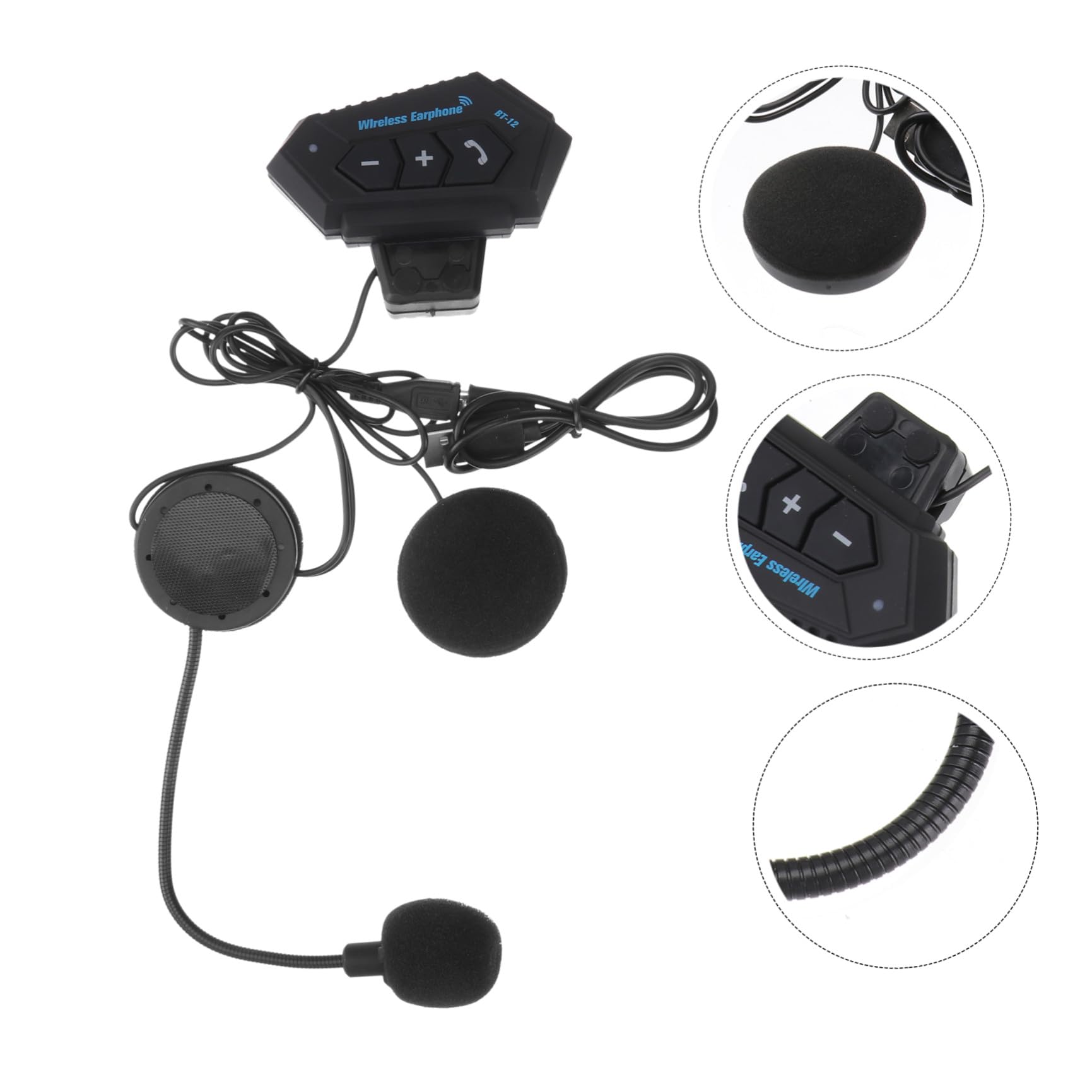 Auricolari Wireless per Casco Moto Impermeabili Risposta Automatica, Leggeri e Confortevoli, Capacità 3.7v/500ma in Plastica per Uso Outdoor su Moto