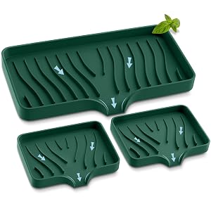 Silicone Soap Sponge Holder - Self Draining Sink Organizer - Caddy for Bathroom or Kitchen