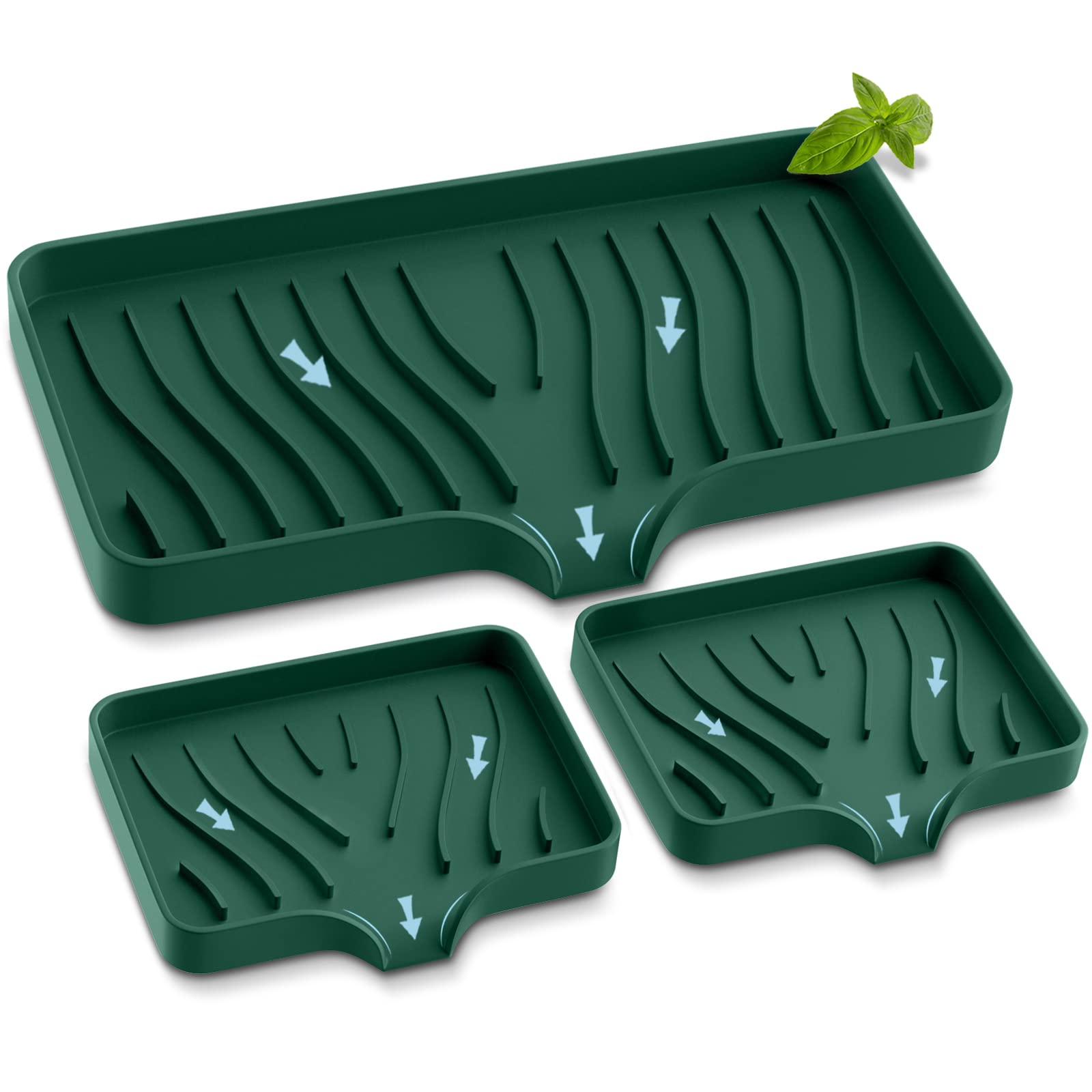 Silicone Soap Sponge Holder - Self Draining Sink Organizer - Caddy for Bathroom or Kitchen