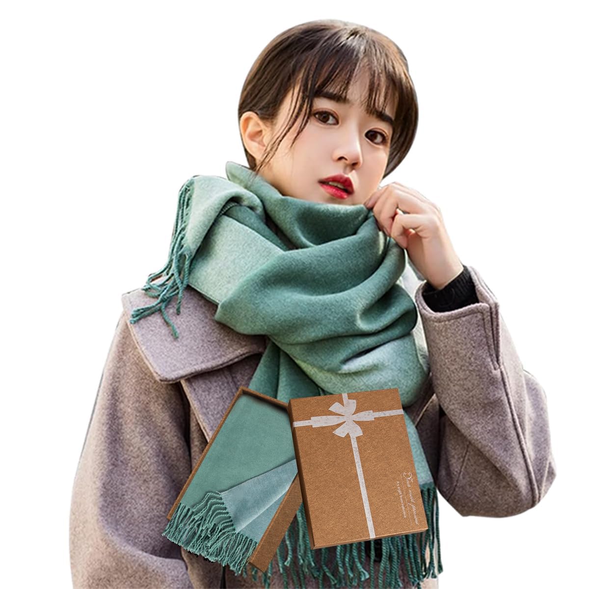 【61%OFF+50%OFF】【899円】 Hoomoi カシミヤタッチ ストール 大判 マフラー ギフトボックス付き