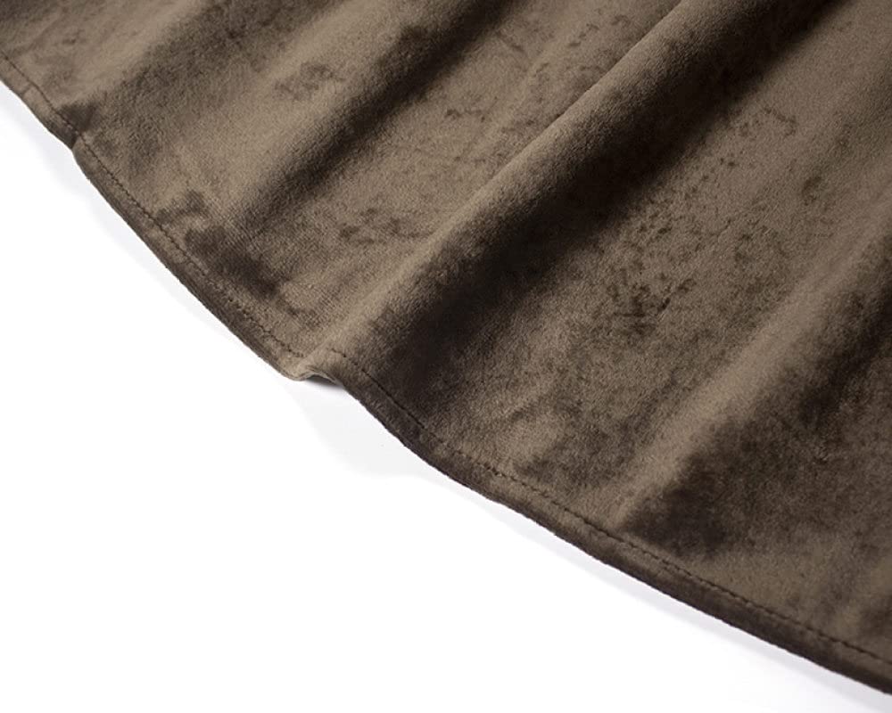 Spódnice dla kobiet Długość midi, złota aksamitna czarna spódnica zimowa Elastyczna talia Vintage Spódnice z wysokim stanem Ciepłe spódnice maxi dla kobiet Lini(Brown One Size)