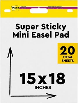 Post-it 577SS Self Stick Easel Pads, 15 x 18, White, 20 Sheets/Pad, 2 Pads/Pack