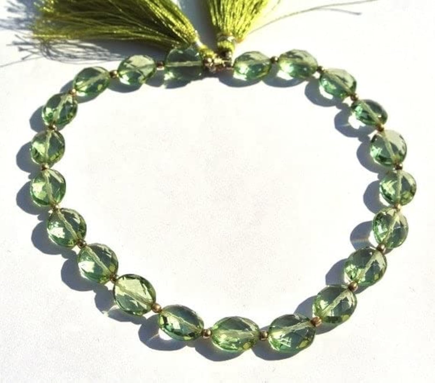 Quartz améthyste verte perle briolette ovale facettée pour création bijoux DIY