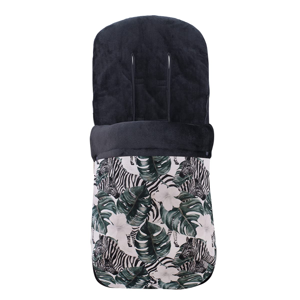 JYOKO KIDS Saco Universal para Cochecito, Sacos de Abrigo para Carritos, Saco Invierno Silla Paseo, Saco de Silla de Bebe con Cremallera Desmontable, Capa regulable (Zebra, Polar)