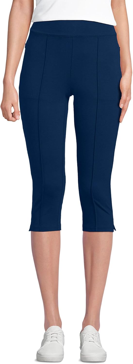 Lands' End Women's Starfish High Rise Pintuck Capri Pants