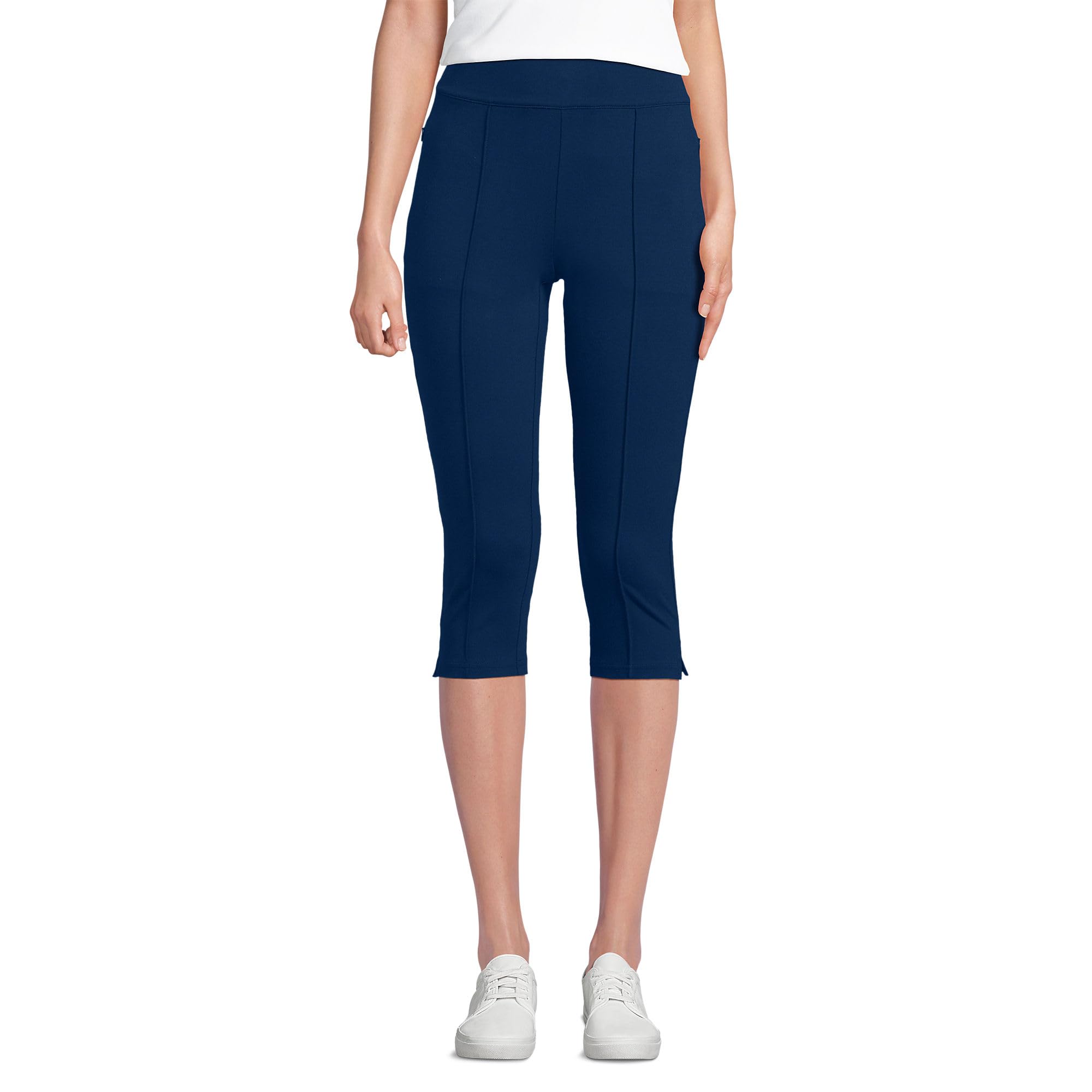 Lands End Womens Starfish High Rise Pintuck Capri Pants