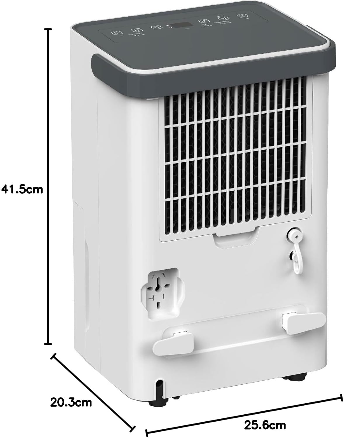 Dimensions of EuropAce EDH3122A Smart Dehumidifier