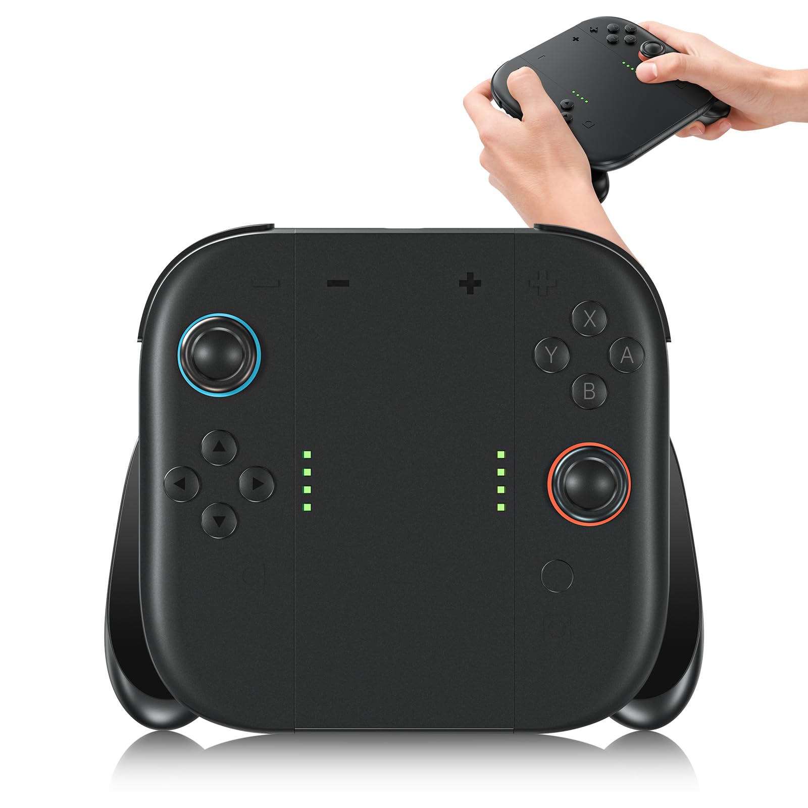 BRONAL Switch 2 Controller Grip – 2000mAh Rechargeable Battery, Play & Charge While Gaming, Magnetic Lock, LED Indicator, Fast USB-C Charging