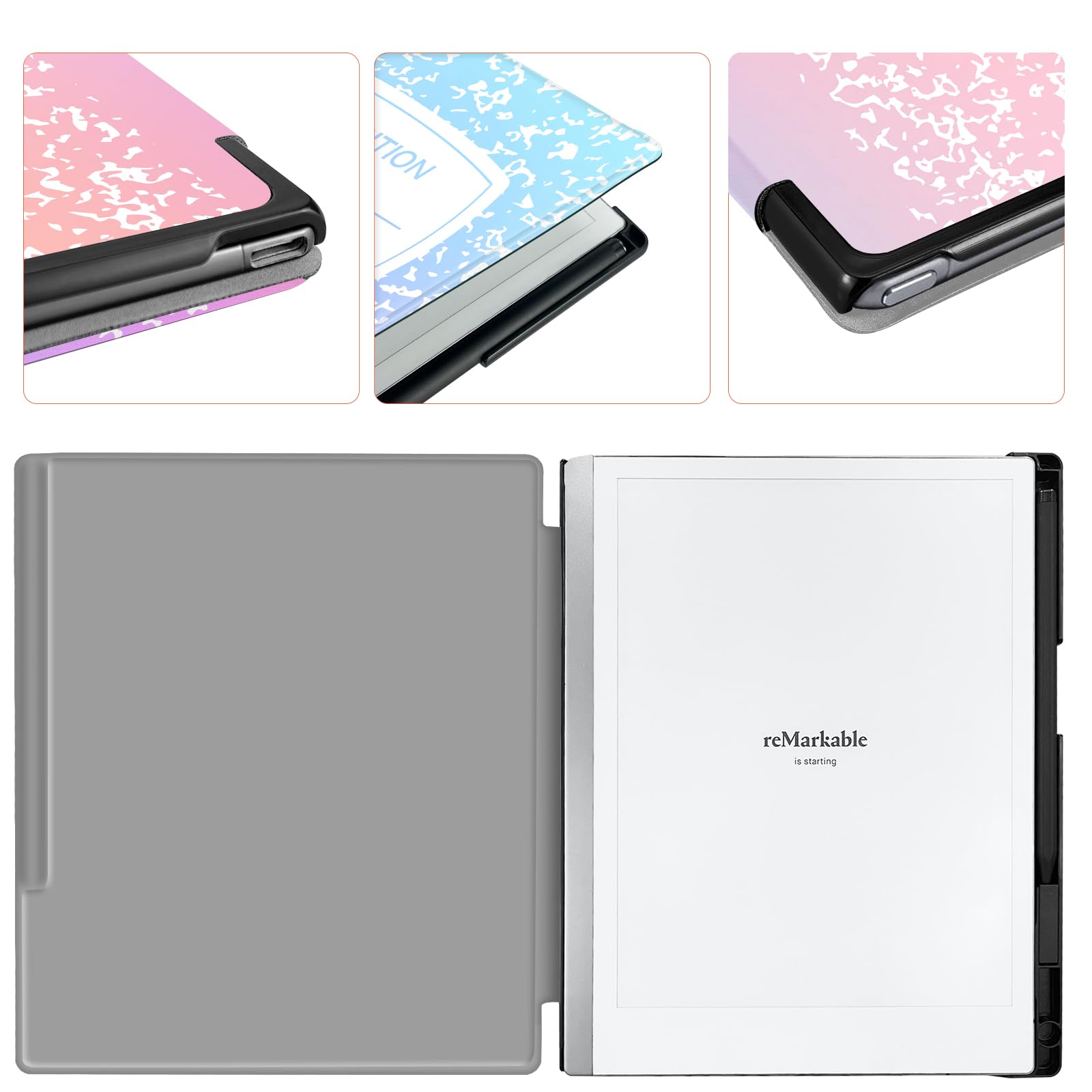 Aippdo, Schutzhülle für Remarkable 2 Paper Tablet 26,2 cm (10,3 Zoll) 2020, leichte und harte Rückseite, mit integriertem Stifthalter, 2 Remarkable-Stiftspitzen inklusive